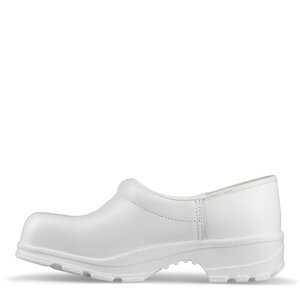 LBS Flex Clog Closed Heel Steel Toe White